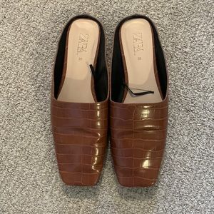 Zara Croc Mules Size 9